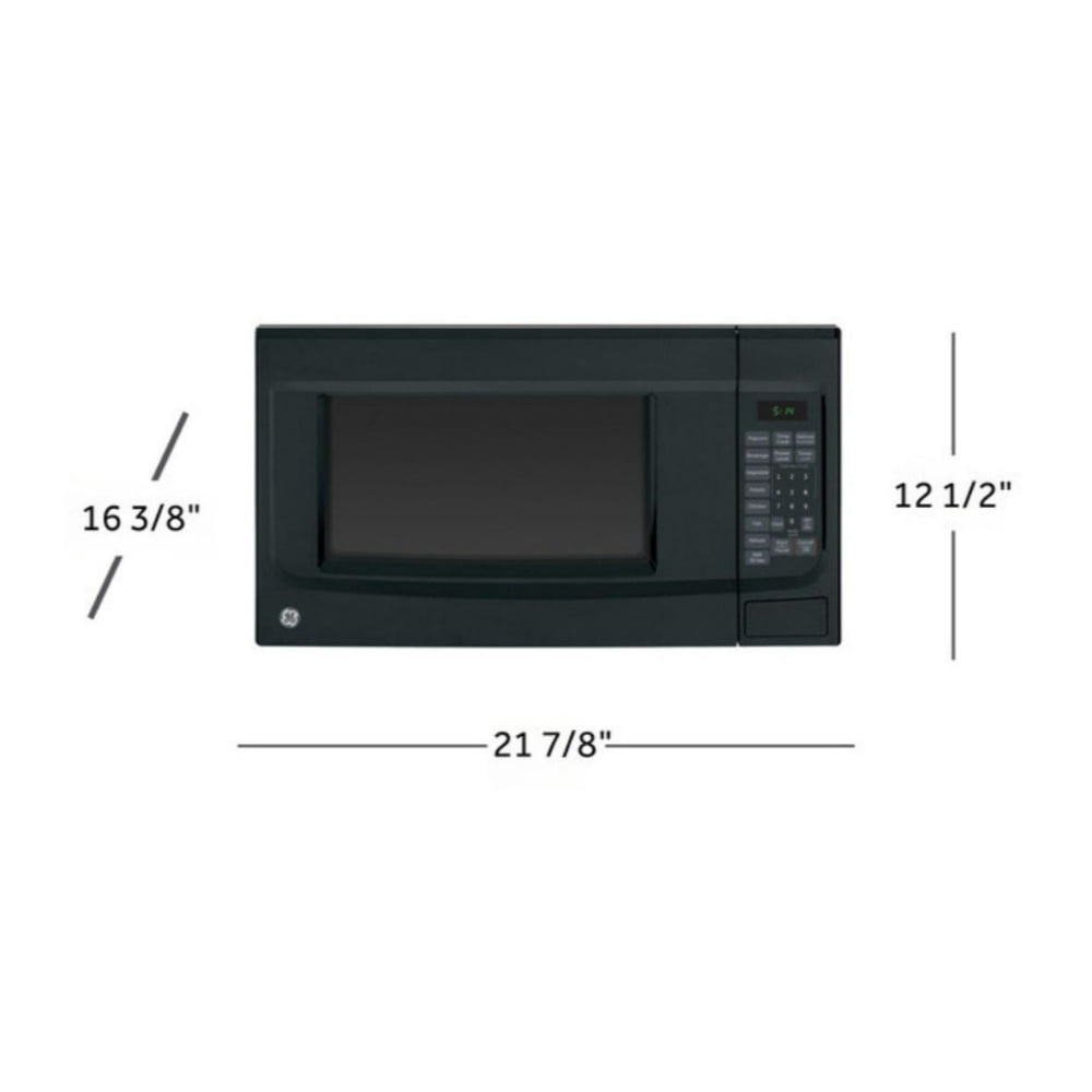 GE GCST14S1WBB 1.4 Cu. Ft. Countertop Microwave Oven with Weight and Time Defrost, Two-Step Child Lock, and Instant-On Controls (Black on Black)