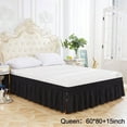 thumbnail image 4 of Solid Color Elastic Bed Skirt Sheets, Fashionable Pleated Bed Skirts, Single And Double Bed Ruffles Black Queen: 60x80+15inch, 4 of 6