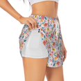 thumbnail image 2 of Haiem Floral Ditsy Women's 2 in 1 Running Shorts - Lightweight Athletic Workout Gym Yoga Breathable Sports Shorts Liner with Phone Pockets-XX-Large, 2 of 9