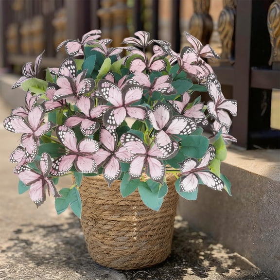Loespoir Outdoor Artificial Flowers, Colorful 7-Head Flower Decoration, Waterproof Holiday Flowers for Garden and Patio, All-Weather Resistant, Perfect for Year-Round Beauty