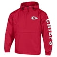 thumbnail image 2 of Men's Champion Red Kansas City Chiefs Packable Hooded Windbreaker Half-Zip Jacket, 2 of 3