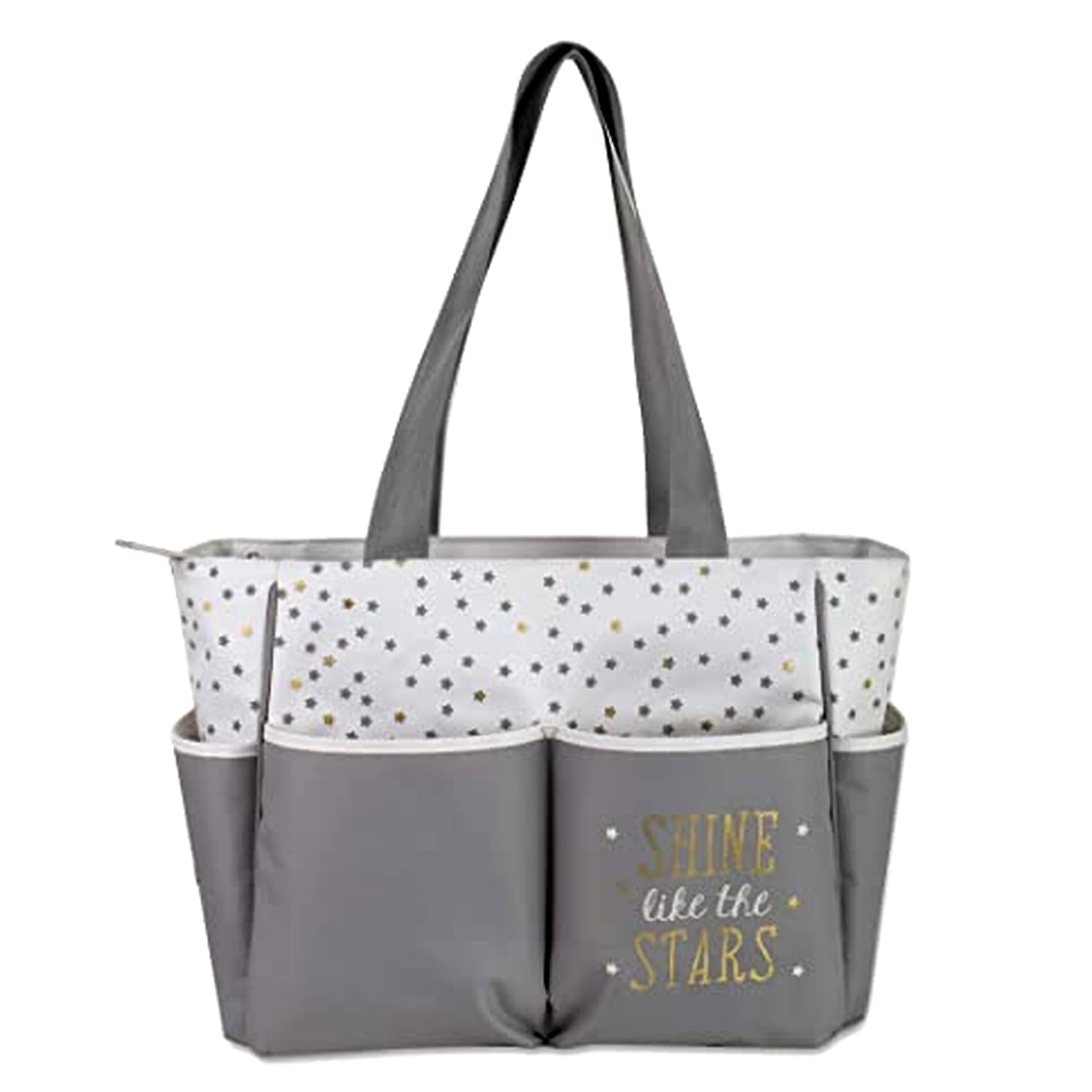 Baby Essentials Baby Boys' 5-Piece Stars Diaper Bag Set - cream, one size