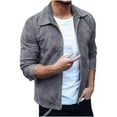 thumbnail image 2 of XMMSWDLA Blousse for Men Casual Solid Color Jacket Outdoor Zipper Jacket Tooling Jacket, 2 of 3