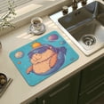 thumbnail image 3 of Wobogo Space Capybara Dish Drying Mats Diatomaceous Earth Super Absorbent Non-slip Rubber Sole 23.6×19.7in, 3 of 11