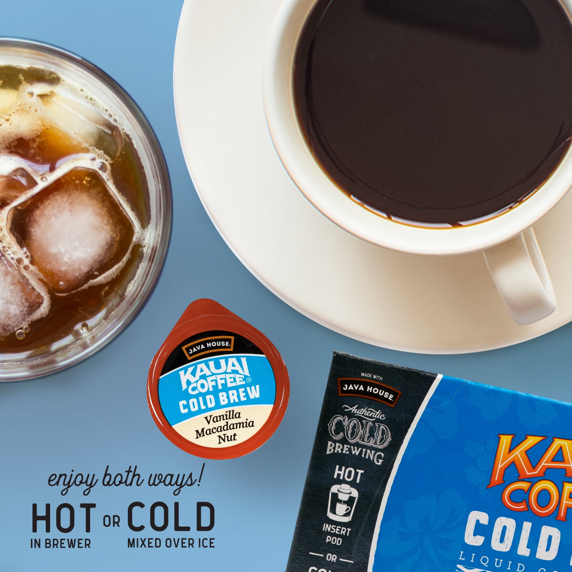 Kauai Cold Brew Coffee Pods, Vanilla Macadamia Nut, 6 Count