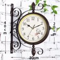 thumbnail image 7 of Antique Style Double Sided Wall Clock Quiet Decoration Powered Hanging Clocks for Bedroom, Garden, Indoor, Outdoor, Kitchen, Patio, 7 of 7