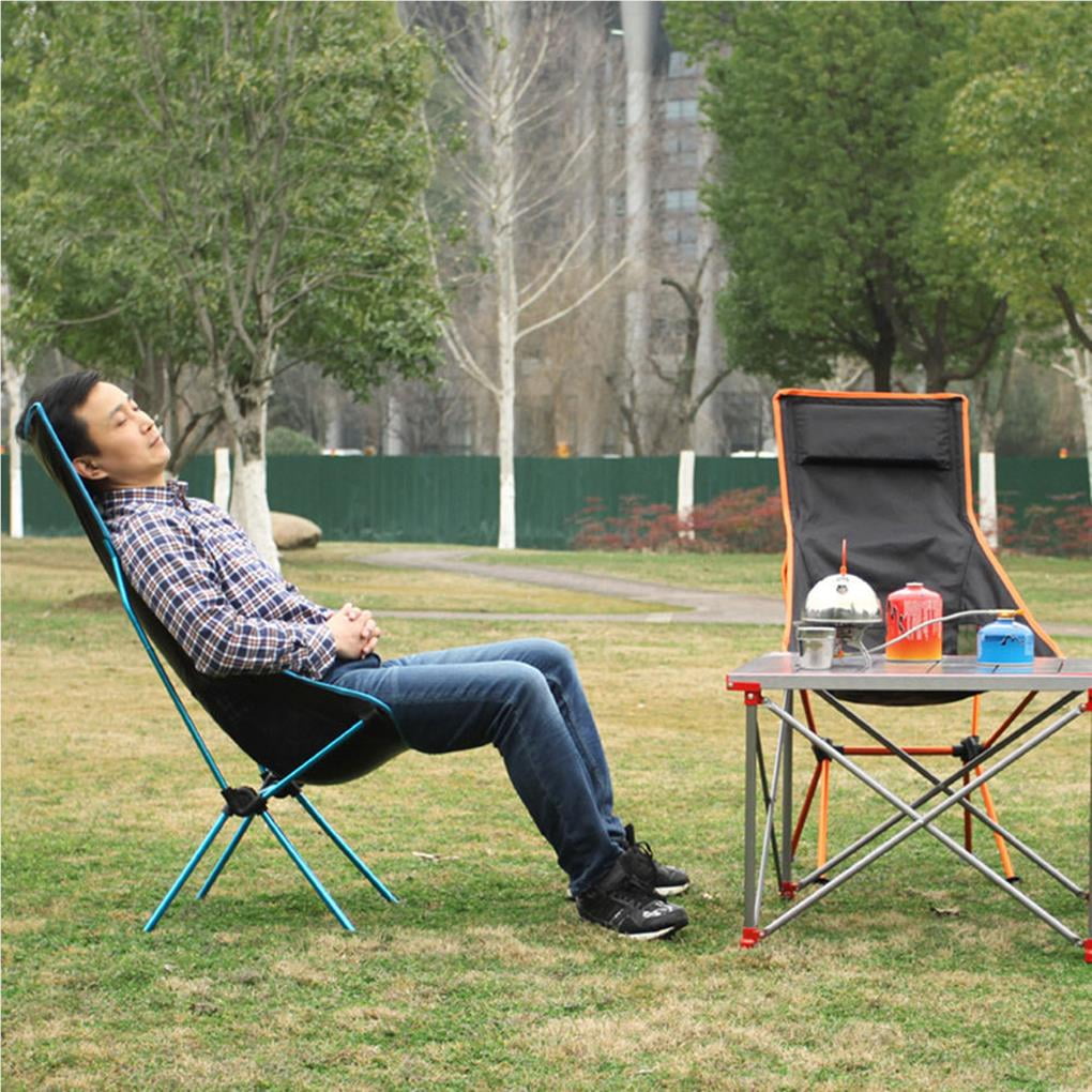Fashionhome Chaise De Camping Portable Légère Pliante Pour Extérieur Avec Appui-Tête Et Sac De Transport Orange