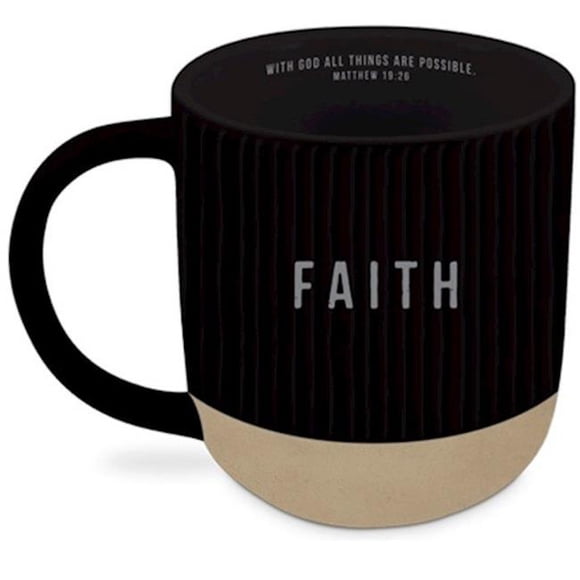 Lighthouse Christian Products 245111 Textured-Black-Faith Ceramic Mug