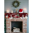 thumbnail image 6 of Red Plaid Truck Christmas Mantel Scarf Fireplace Decorations for Living Room, Xmas Tree Snowflake Gifts Winter Fireplace Mantel Scarf Cover Runner for Halloween/Thanksgiving/Christmas Decor 70"x17", 6 of 6