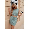 thumbnail image 3 of EASYBRAUS Women Summer Two Piece Outfit Solid Camisole Top Drawstring Skirt Set Casual Vacation Wear, 3 of 8