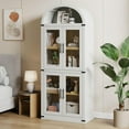 thumbnail image 6 of Roromall Arched Bookshelf with Glass Door Farmhouse Bookcase Display Storage Shelves Tall Wooden Display Cabinet Rounded Bookcases for Living Room, Kitchen, Office, 6 of 8