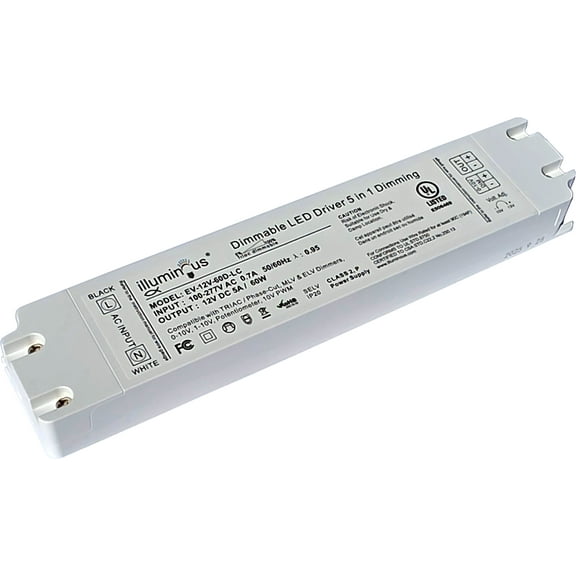 12V 60W Dimmable CV DC LED Driver UL approved