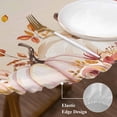 thumbnail image 3 of Orange Pumpkins Fall Round Tablecloth, Fitted Table Cover with Elastic for 36"-44" Round Tables, Thanksgiving Flowers Autumn Leaves Table Cloth Outdoor Indoor Dinning Party Waterproof Tablecloths, 3 of 7