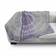 thumbnail image 3 of Grey and Purple Soft Flannel Fleece Throw Blanket, Eastern Traditional of Cosmos Pattern Boho Ombre Mandala Design Print, Cozy Plush for Indoor and Outdoor Use, 70" x 90", Purple White, by Ambesonne, 3 of 6