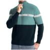 thumbnail image 3 of successthop Mens Quarter Zip Sweater Long Sleeve Sweater Chunky Warm Pullover Tops Ribbed Cuff Color Block Clothes Green, 3 of 6