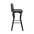 thumbnail image 4 of Armen Living Gerty 30" Faux Leather & Wood Swivel Bar Stool in Gray/Black, 4 of 10