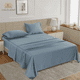 thumbnail image 5 of Casa Platino Sábanas de Tamaño Individual – Sábanas Refrescantes 100% Algodón de 450 Hilos, Ropa de Cama de Hotel de Lujo, Acabado Satinado, Duraderas y Cómodas para un Sueño Reparador – Azul Francés, 5 of 6