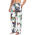 thumbnail image 3 of Kdxio Dinosaur on Excavator2 Print Men's Sleep Pajama Pant Lounge Pants with Pockets, 3 of 8