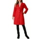 thumbnail image 2 of Abrigo largo de invierno para mujer con solapa muesca y un solo botón en rojo, 2 of 6