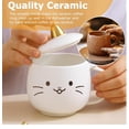 thumbnail image 4 of Taza De Cerámica Kawaii De Gatito Lucky Cat Con Holder Tapa Y Cuchara 400ml Blanco, 4 of 4