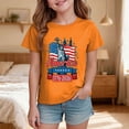 thumbnail image 2 of Gubotare Girls Fourth of July Shirt 4th of July Outfit Kids Girls American T Shirt USA T-Shirt Fourth of July Tops Patriotic Short Sleeve Tops Size 7-8 (Orange,7-8 Years), 2 of 5