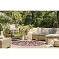 thumbnail image 3 of Simply Daisy 5' Round Ligonberry Red Evelyn Spring Chenille Indoor/Outdoor Rug, 3 of 4