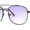 Gunmetal Purple, variant on Double Bridge Rectangular Officer Color Gradient Metal Sunglasses Gold Pink