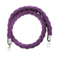 thumbnail image 1 of Barrier Rope Crowd Control Stanchion Queue Twisted Rope with Hooks Purple, 1 of 8