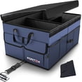 thumbnail image 1 of Car Trunk Organizer, Car Storage Organizer, Collapsible Multi Compartment Car Organizer, SUV Trunk Organizer, Non Slip Bottom, Adjustable Securing Straps, Foldable Cover (Blue Standard), 1 of 6