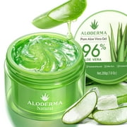 ALODERMA Organic Pure Aloe Vera Gel Made with 96% USDA Organic Certified Aloe Vera within 12 Hours of Harvest (200g, 7.0 oz), Suitable for All Skin Types – No Sticky Residue – Eco-Friendly