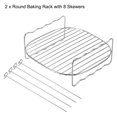 thumbnail image 3 of Unique Bargains Square Baking Rack Cooling Cooking Rack 6.63' Stainless Steel Rust Free with 8 Skewers 2 Pack, 3 of 5