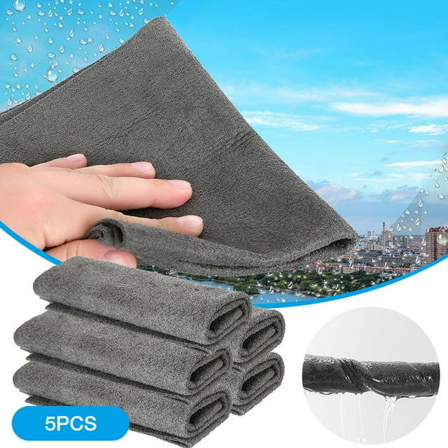 5Pcs Thickened Powerful Cleaning Cloth Microfiber Streak Cleaning Cloth Organic Dish Towels for Kitchen Food Network Dish Towels Water Absorbing Towel All Purpose Pantry Towels Kitchen Reusable