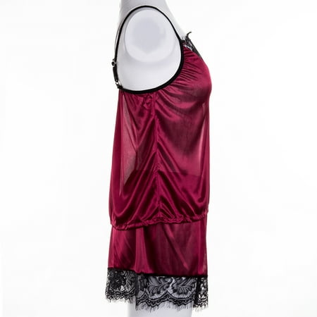 

One opening Women Lingerie Loose Hollow Lace Sling V-Neck Top Short Elastic Band Pants