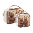 thumbnail image 2 of Cute Bears Makeup Bags Set Travel Toiletry Bags Portable Cosmetic Bags Organizer Waterproof 2 Packs, 2 of 7