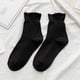 thumbnail image 1 of XmhyTop Calcetines femeninos, calcetines de algodón apilables, talla media, 4 pares negros, calcetines casuales, 1 of 5