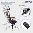 thumbnail image 4 of NOUHAUS ErgoPRO Mesh Ergonomic Swivel Office Chair with Adjustable Armrests, Lumbar Support, Headrest  for Home Office , Burgundy, 4 of 7