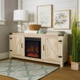 Walker Edison Barn Door Fireplace TV Stand