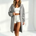 thumbnail image 4 of NominalSnug Zip up Long Hoodies for Women Comfy Jackets Fall Hooded Tunic Sweatshirts with Pockets, 4 of 8