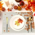 thumbnail image 2 of Fall Placemats Set of 6 Autumn Maple Leaves Vintage Table Mats 12 x 18 Inch Seasonal Farmhouse Kitchen Dining Table Decor, 2 of 4