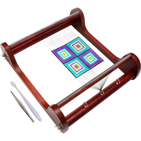 The Beadsmith Wooden Bead Loom, 12.5” x 13” x 3.5”, Includes Assembly Instructions, Use to Create Bracelets, Necklaces, Belts, and More