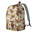 thumbnail image 2 of Highland Cow and Sunflower Print Backpack for School, Cute School Bag with Adjustable Shoulder Straps and Padded Back, 15.7"x11.8"x5.5", 2 of 5