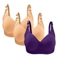 thumbnail image 2 of Bras for Women, 3PC Womans Large Size Solid Color Without Steel Ring Gathering Comfortable Bras Daily Bra, 2 of 3