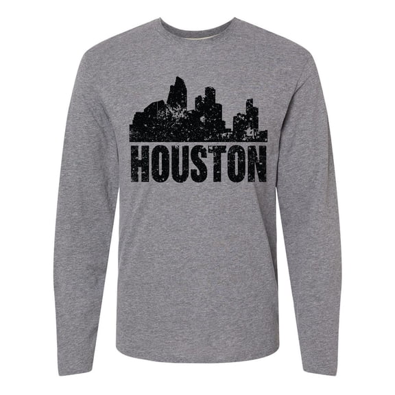 Inktastic Houston Skyline Grunge Long Sleeve T-Shirt