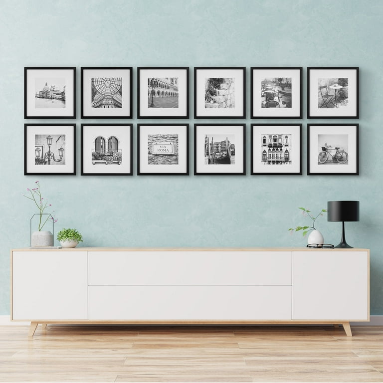 Icon Wood 9-Piece 4x6 Black Gallery Wall Picture Frame Set + Reviews