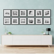 Gallery Perfect Black 12 Piece Square Photo Wall Picture Frame Set, 16.5x10.2x16.7