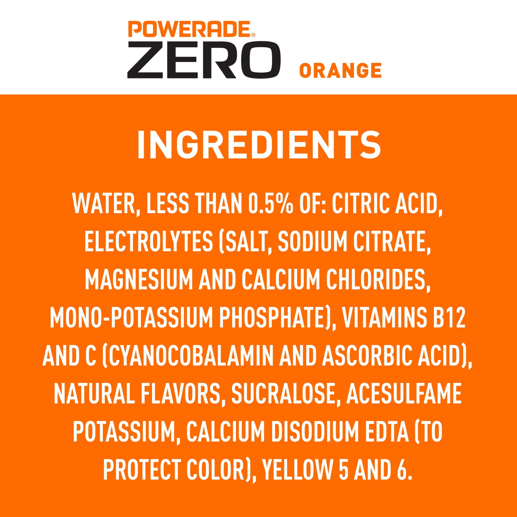 POWERADE Zero Sugar Orange Electrolyte Sports Drink Bottle, 28 fl oz