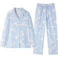 thumbnail image 2 of WANHONGYUE Pijamas de dibujos animados Kawaii para mujeres y niñas, camisa de manga larga con pantalones de pijama, ropa de dormir para el hogar, conjuntos de pijama de 2 piezas, 2 of 4