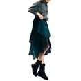 thumbnail image 3 of Women Tutu Tulle Skirt High Waist Mesh Tiered Layered Half Skirt Short Prom Party Midi Skirt (A Black,One Size), 3 of 9