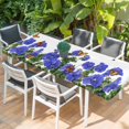 thumbnail image 2 of Purple Spring Floral Table Cloths for 8 Foot Rectangle Tables, Butterfly Farmhouse Patio Waterproof Elastic Fitted Tablecloths, Washable Rectangular Table Cover for Camping, 2 of 8