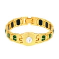 thumbnail image 2 of Pulsera magnética Xihbxyly para hombre Titanio color oro y carbono, 2 of 7